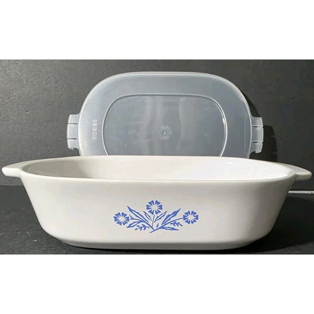 CorningWare 60th Anniversary Cornflower Blue Stoneware Casserole 1.5Qt & 20oz